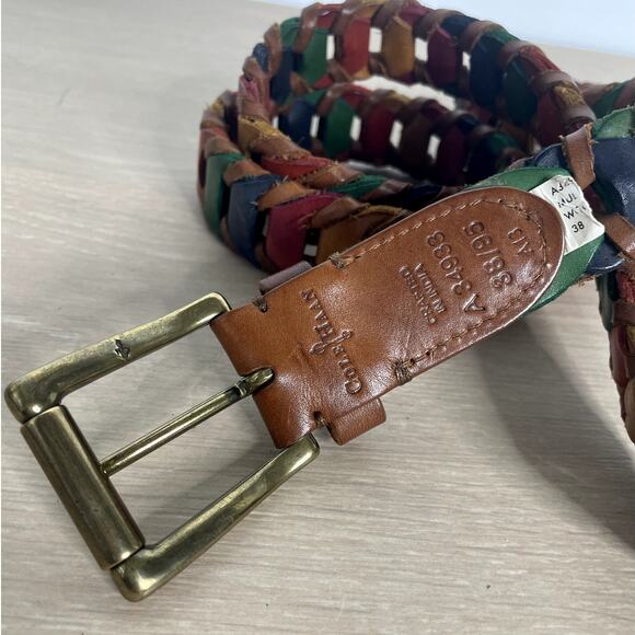 Cole Haan Leather Chain link belt multicolor L/38 unisex - Picture 6 of 8